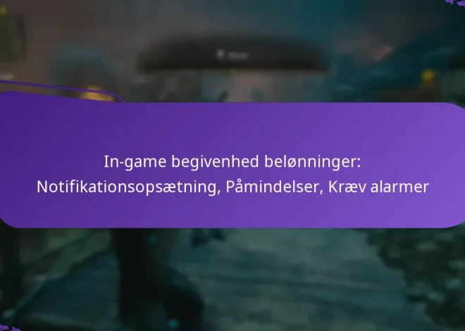 In-game begivenhed belønninger: Notifikationsopsætning, Påmindelser, Kræv alarmer