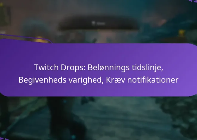 Twitch Drops: Belønnings tidslinje, Begivenheds varighed, Kræv notifikationer